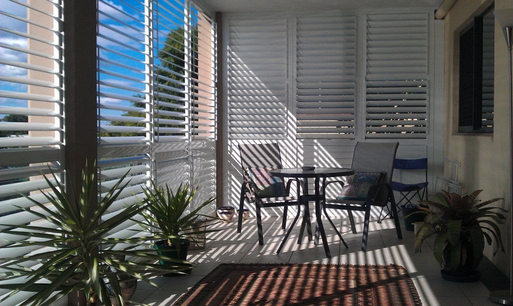 Inside of a house with shutters