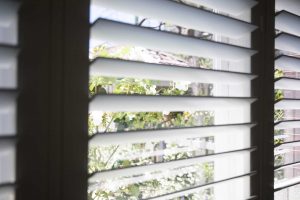 Plantation shutters close up photo | Featured image for the Best Low Maintenance Window Coverings blog from Cosmopolitan Shutters